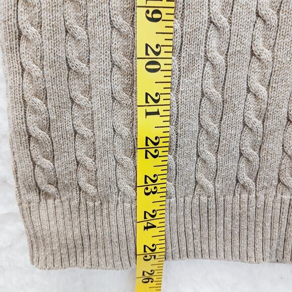 Sweater Size XL Cashmere Pullover Beige Fisherman Coastal Cowgirl Minimal Cable - Picture 3 of 14